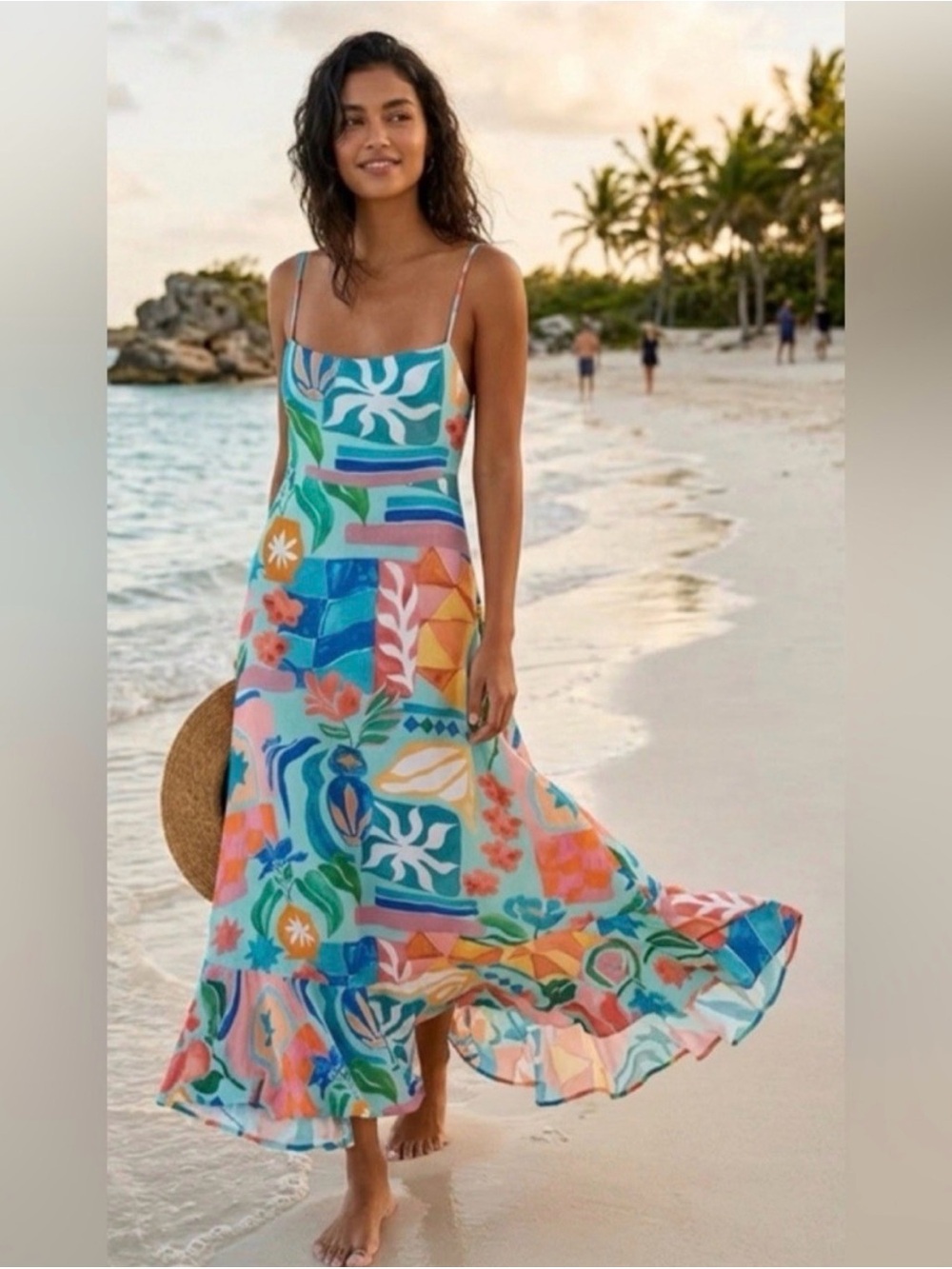 Multicolor Floral Patchwork Maxi Dress Sz S NWT/0379